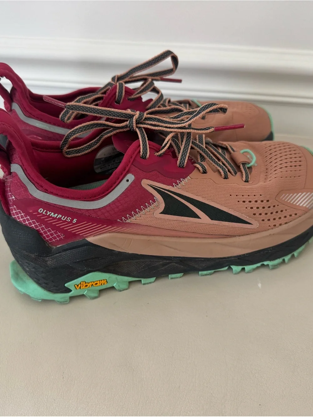 Altra Women's Trail Shoes in Rosewood, Burgundy & Mint